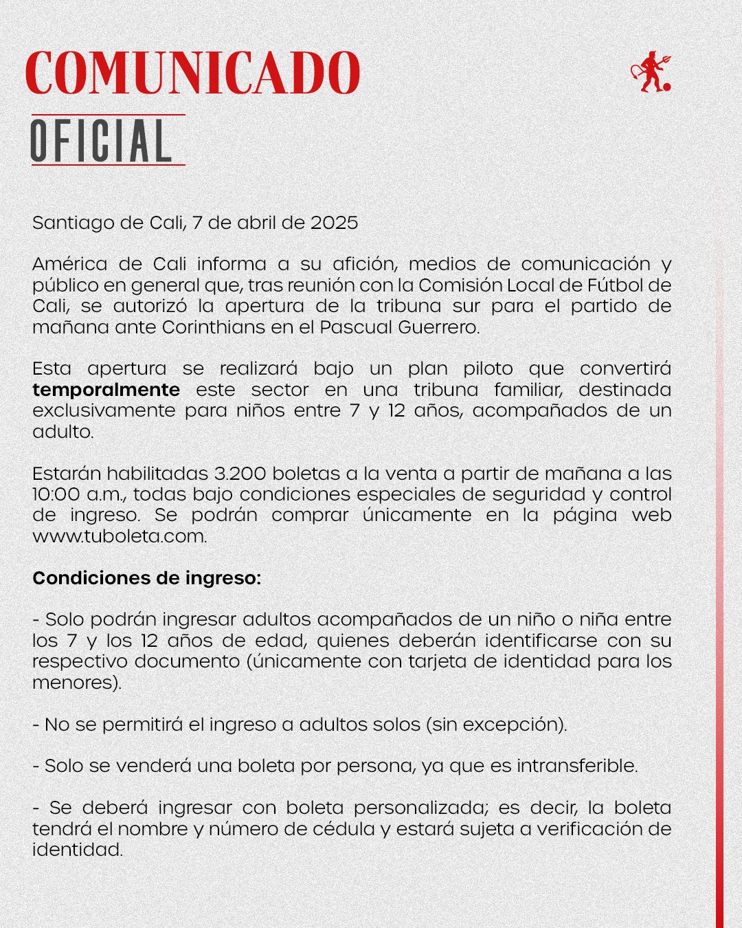 Todos para el Pascual a apoyar al América de Cali