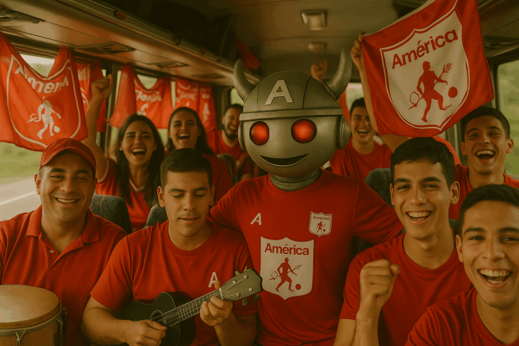 DIAblini, reportero virtual de América de Cali rumbo al juego contra el Unión | Foto: América Play / IA.