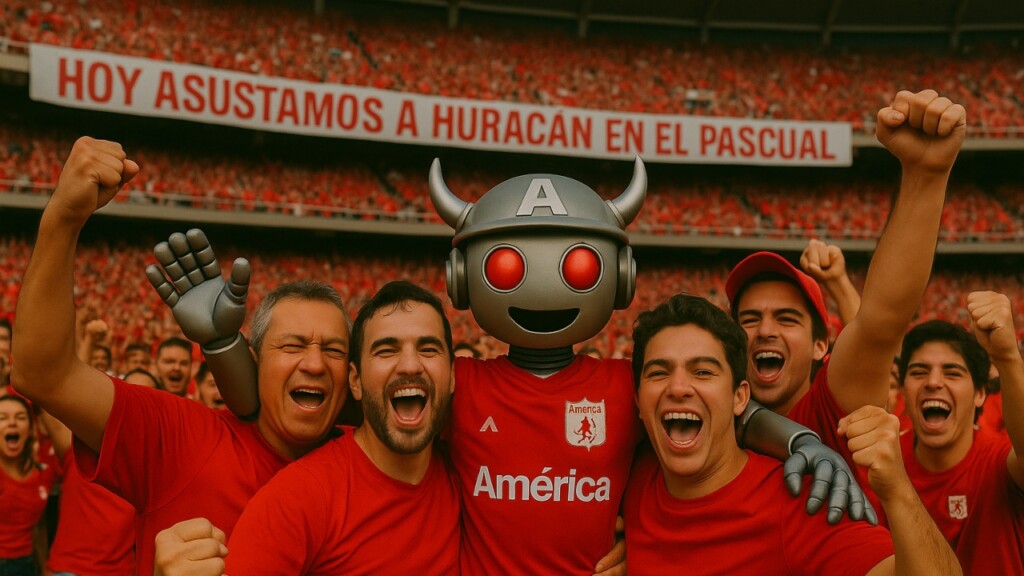 DIAblini con hinchas de América de Cali en el Pascual Guerrero | Foto: América Play / IA.