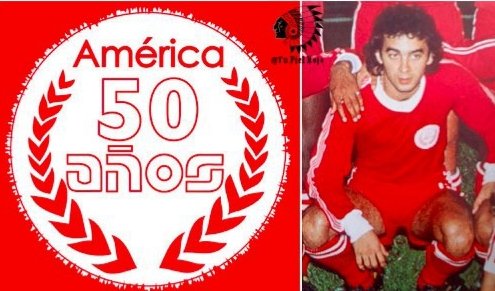 Escudo de América de Cali durante la época de Gabriel Ochoa | Foto: Datos Americanos.