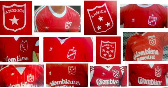 Escudo de América de Cali durante la época de Gabriel Ochoa | Foto: Datos Americanos.