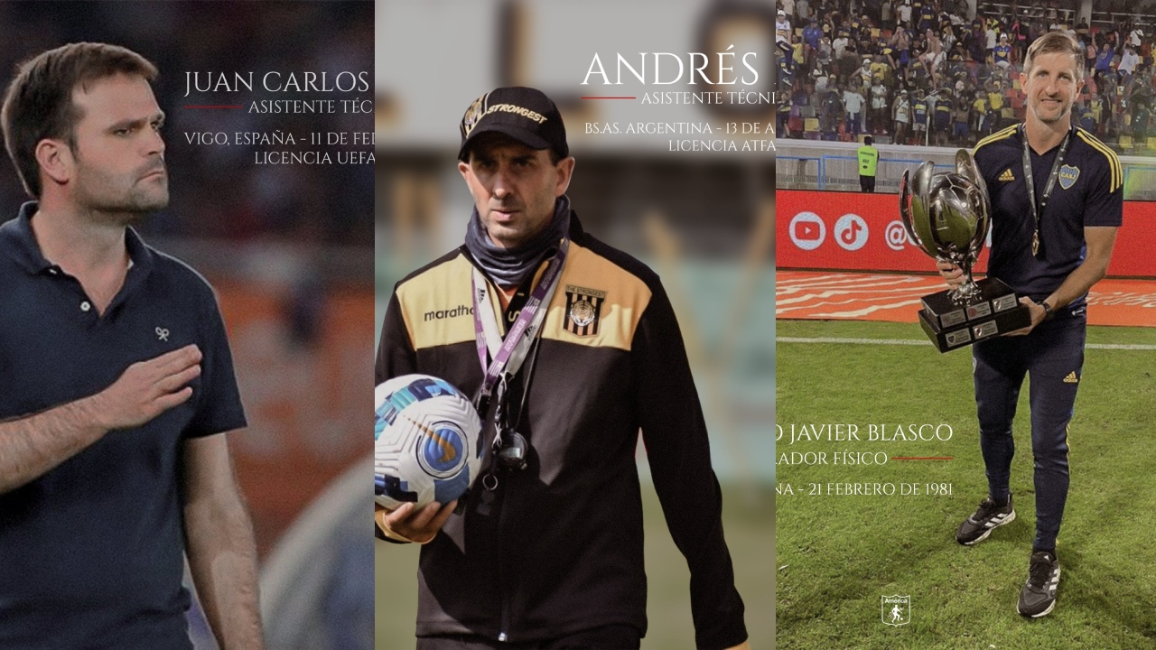 Cuerpo técnico de Raimondi en América de Cali | Foto: X @AmericadeCali.