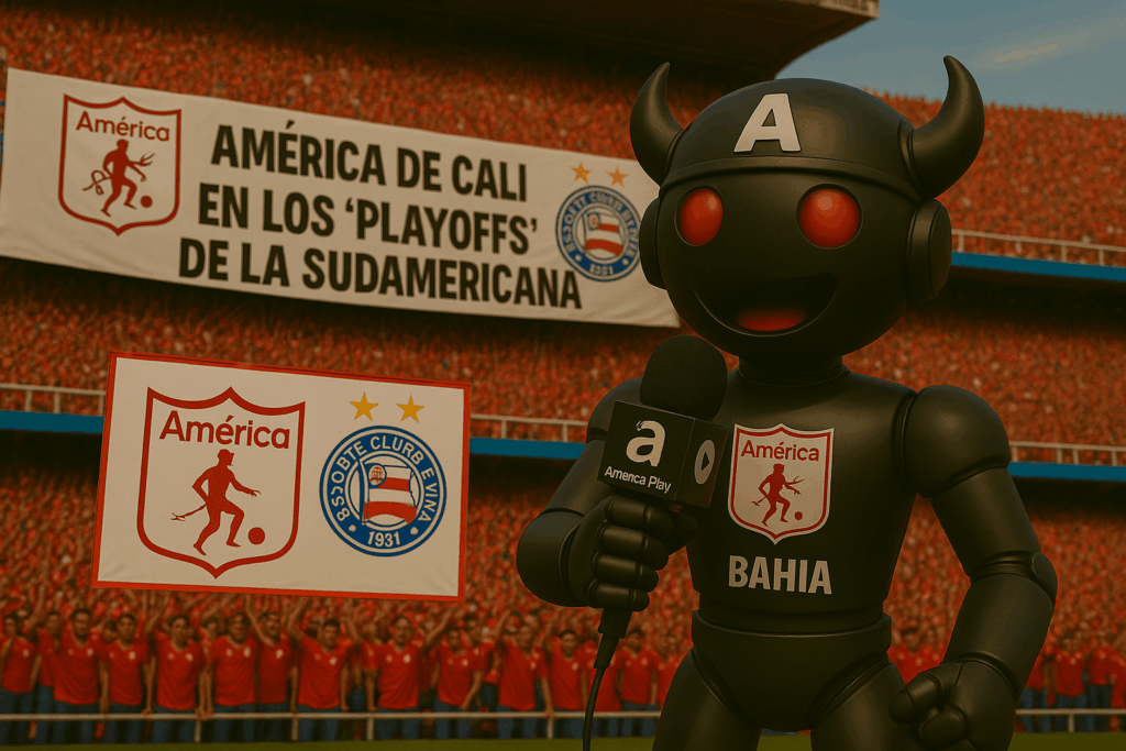 DIAblini reportando la clasificación de América a los 'Playoffs' de la Sudamericana | Foto: América Play | IA.