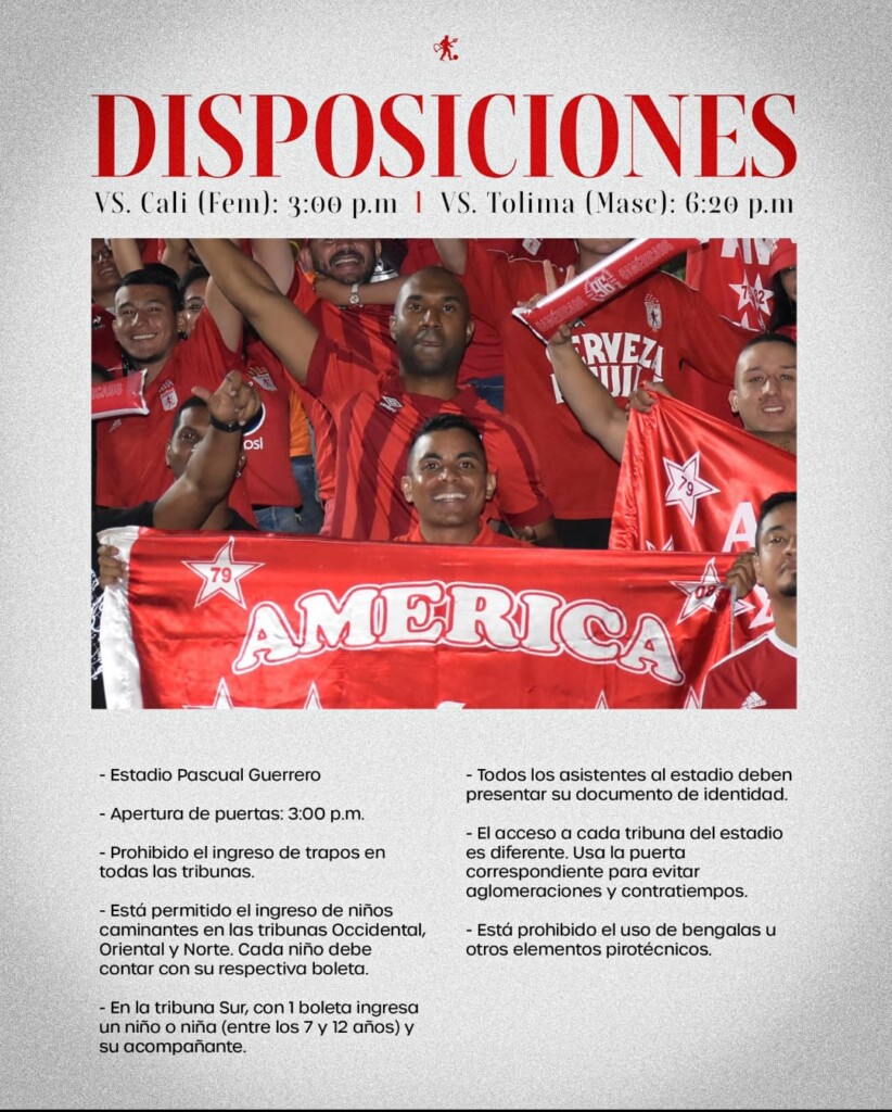 Disposiciones de América para el juego contra el Tolima | Foto: @AméricadeCali.