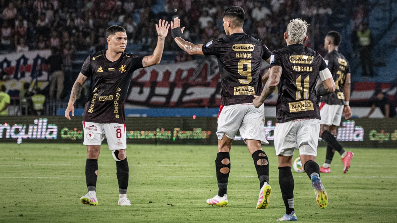 Jugadores de 'la Mecha' en la victoria contra Junior | Foto: X @AméricadeCali.